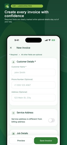 Turf: Landscape Invoice Quotes Screenshot 1 of 7