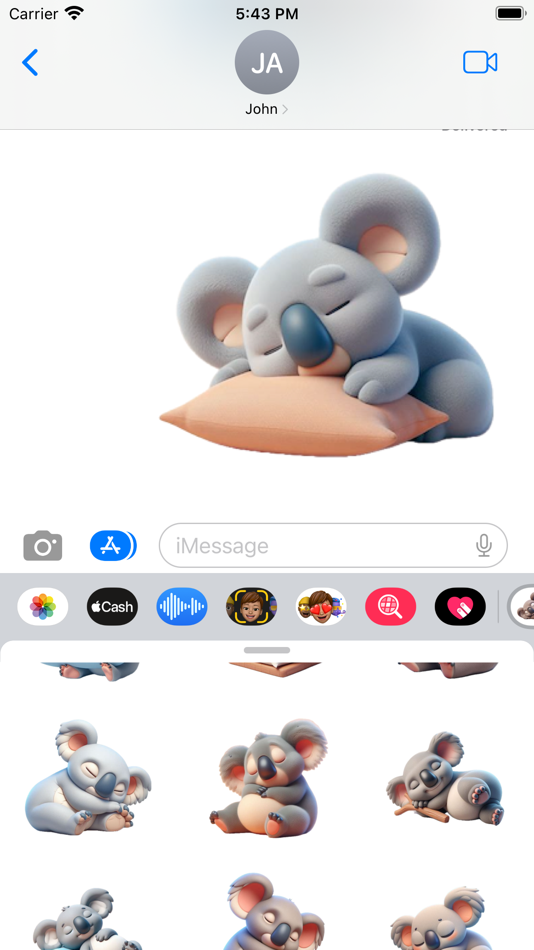 #6. Sleeping Koala Stickers (iOS) بواسطة: Paul Scott