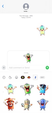 Zany Battery Stickers screenshot