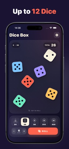 Dice Box - Quick Dice Roller iPhone screenshot
