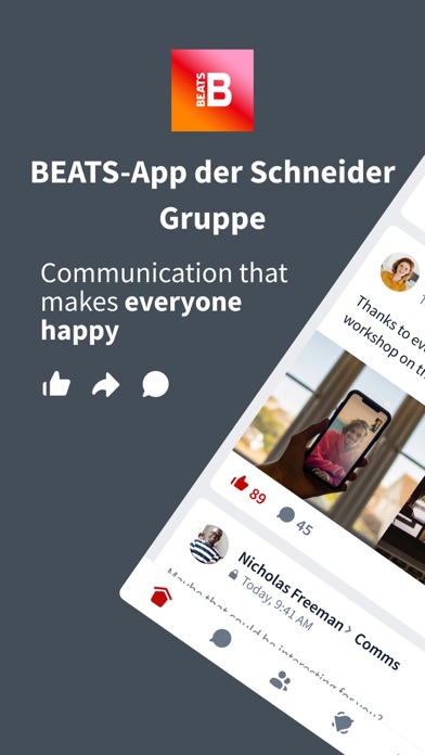 BEATS-App der Schneider Gruppe Screenshot