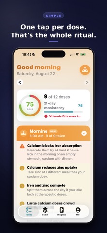 Stackwise: Supplement Tracker iPhone screenshot
