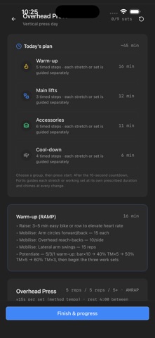 Fortis: Strength Coach iPhone screenshot