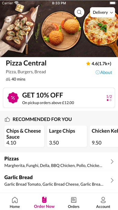 Pizza Central Sheffield Screenshot