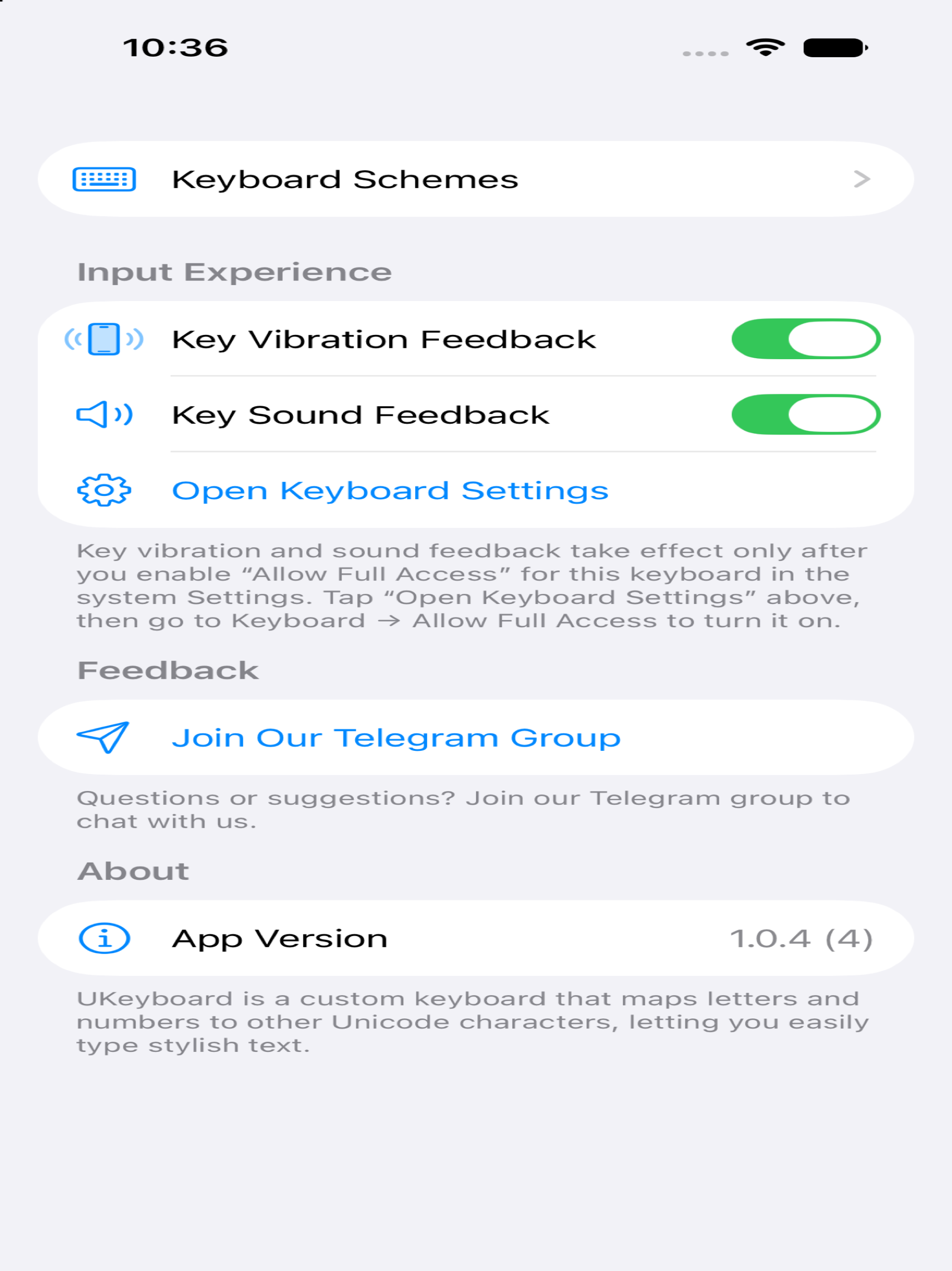 UKeyboard - Character keyboard screenshot 4