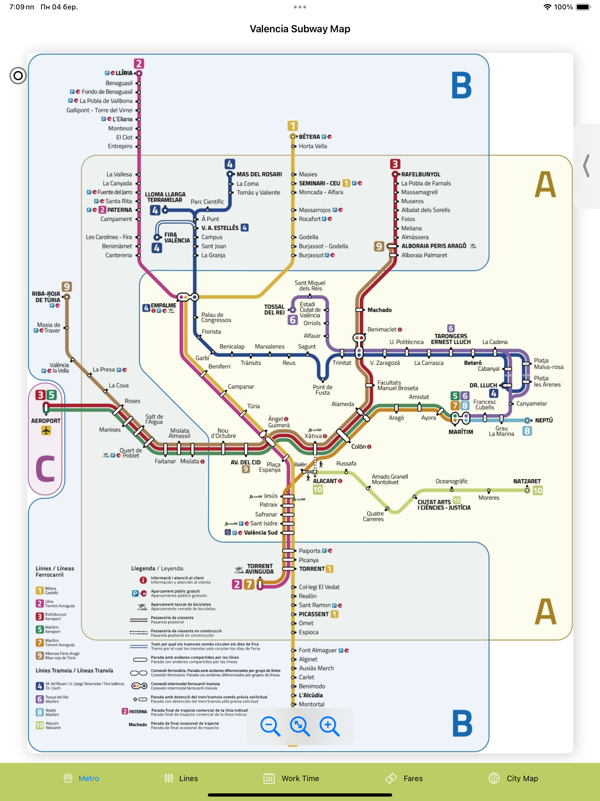 Valencia Subway Map