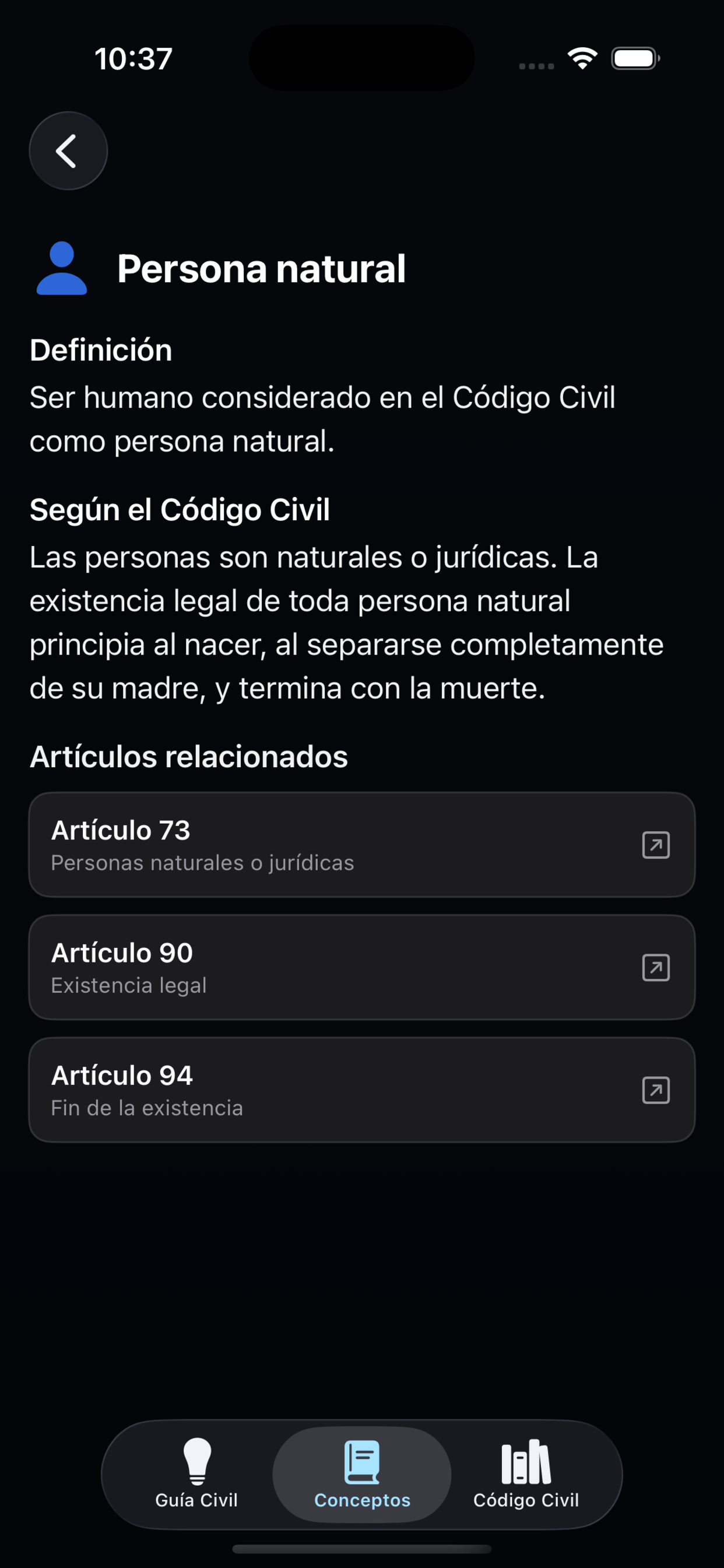 Código Civil de Colombia screenshot 5