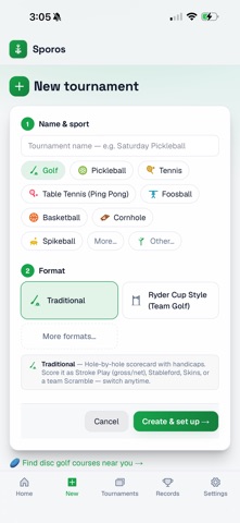 Sporos: Tournament Builder Screenshot 1 of 6