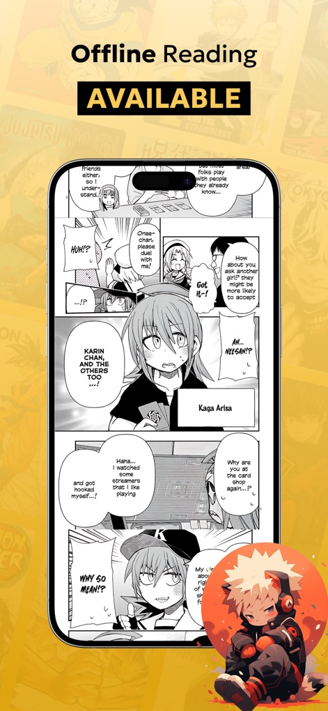 Manga Reader King - Esta ferramenta permite a 'Offline Reading', onde os usuários podem baixar capítulos para desfrutar de uma leitura ininterrupta, como evidenciado pela página de mangá exibida.