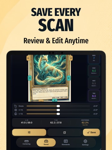 Card Centering Calculator: CCQ iPad screenshot