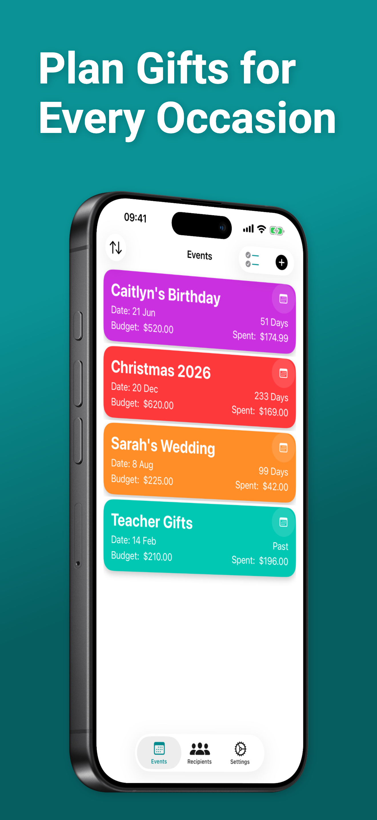 Gift List: Budget Tracker