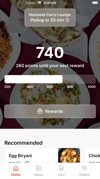 Namaste Curry Lounge iPhone screenshot 1 - Food & Drink app