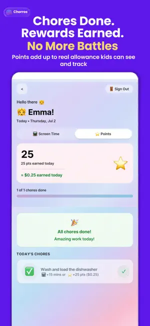 Chorros - Kids Chore Tracker screenshot 3