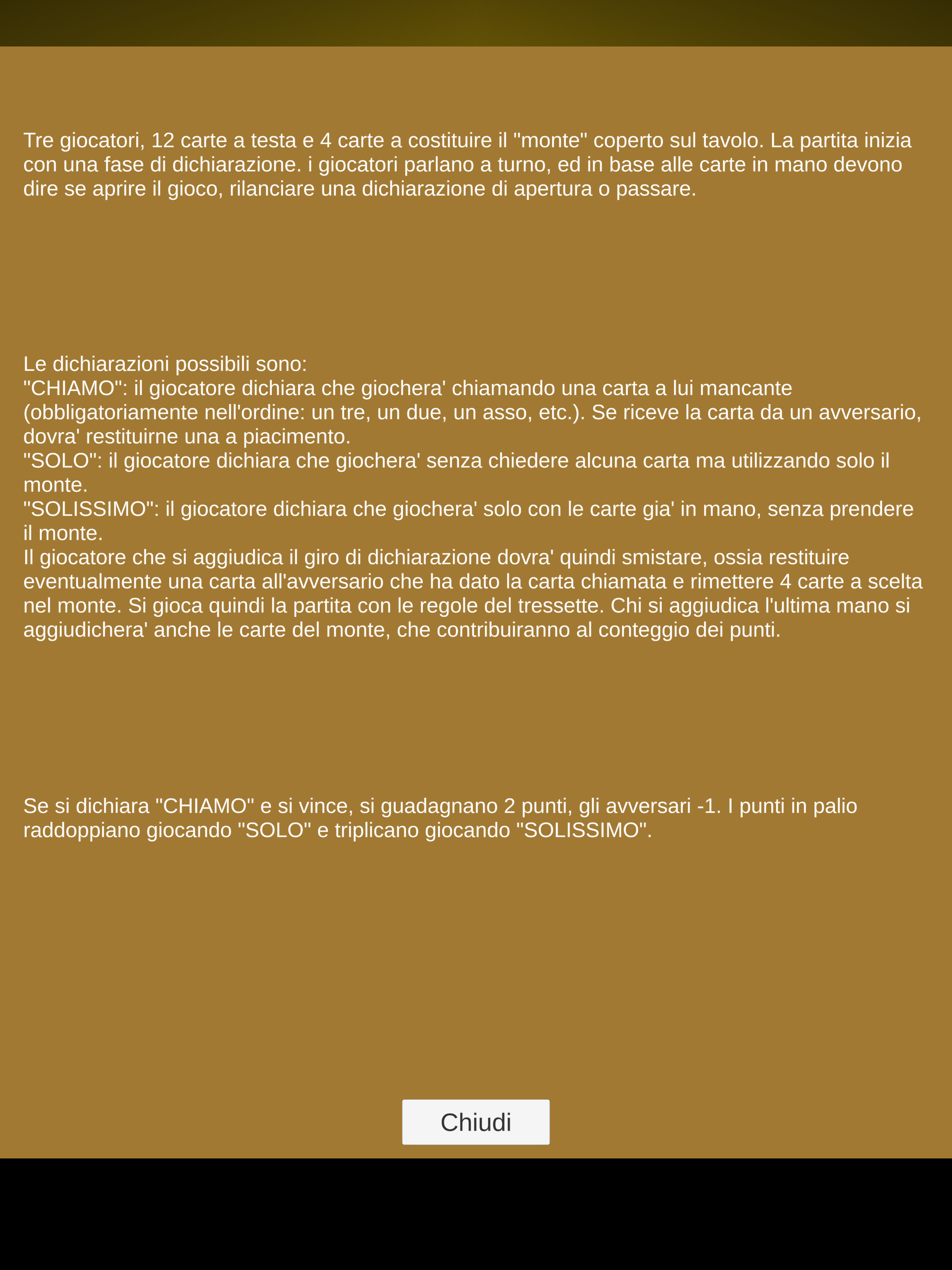 Tressette a chiamare