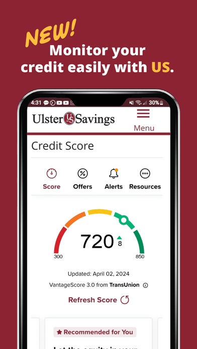 Ulster Savings Bank Screenshot