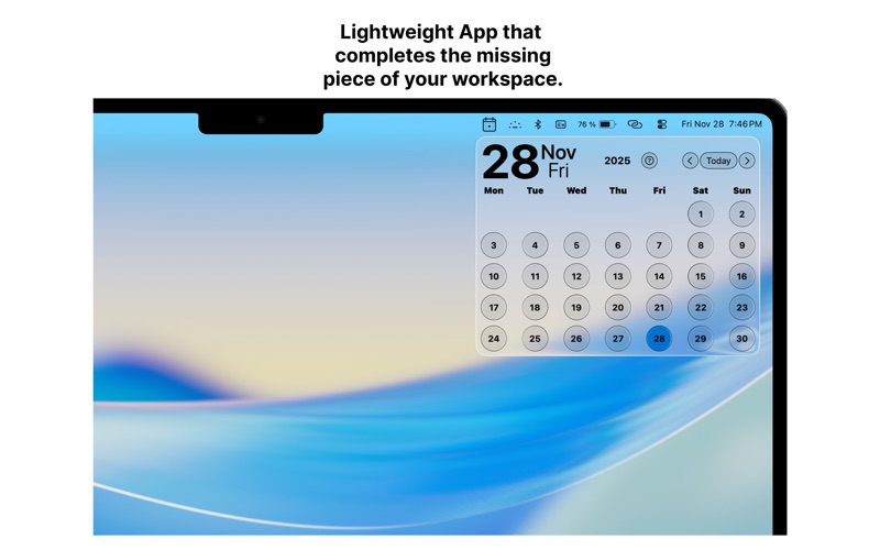 Hanging Calendar app screenshot