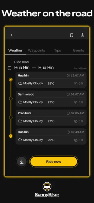 SunnyBiker - GPS + weather iPhone screenshot 3