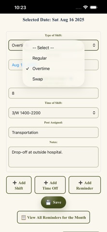 The Timebook App screenshot