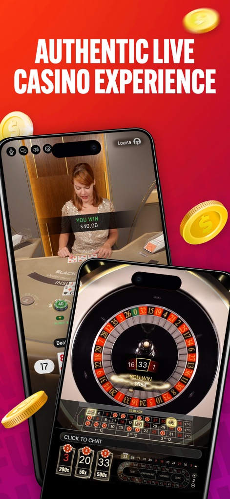 Bally Bet Sportsbook & Casino - Experience the authentic 'Live Dealer Casino Games' with real-time action, including a vibrant 'Roulette wheel' and interactive blackjack tables.