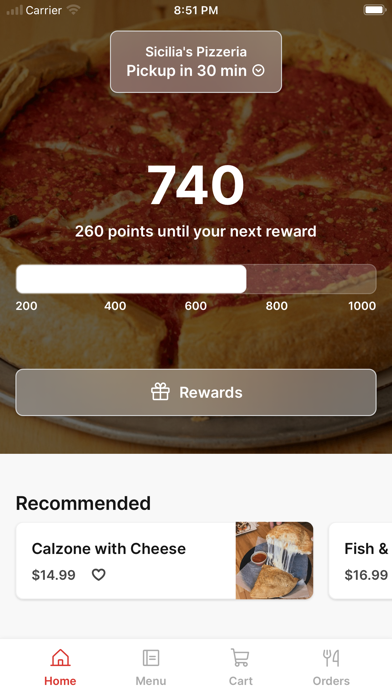 Sicilia's Pizzeria iPhone screenshot 1 - Food & Drink app