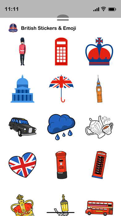 British Stickers & Emoji Screenshot