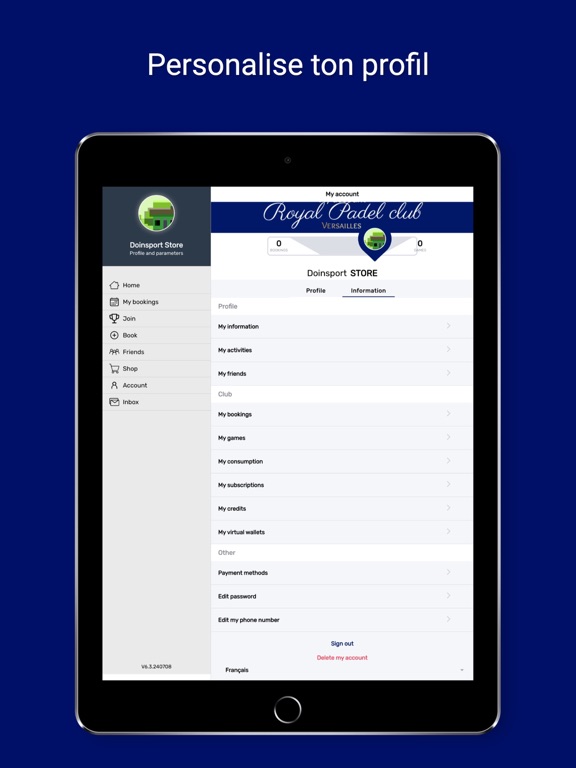 Royal Padel Club iPad screenshot