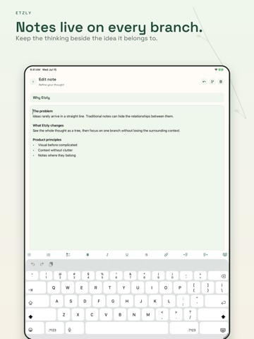 Etzly iPad screenshot