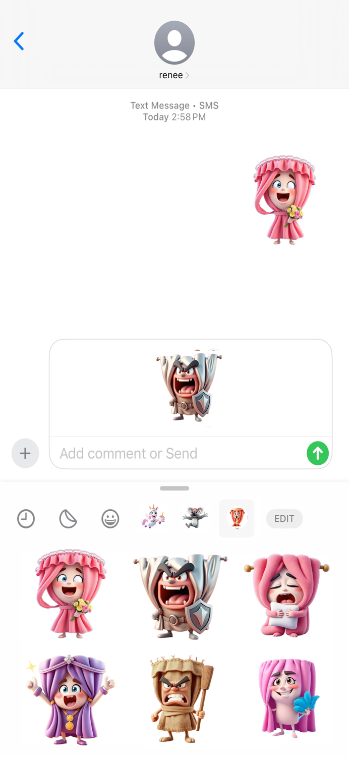 Yelling Curtain Stickers