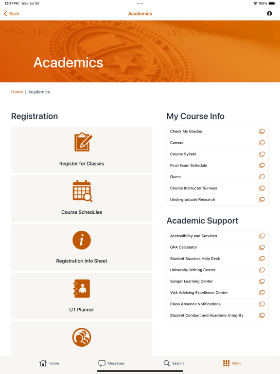 MyUT Austin iPad screenshot 4 - Education app