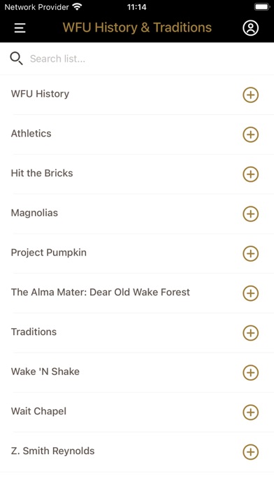WFU Orientation Programs Screenshot