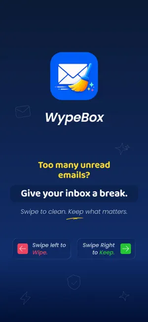 Swipe To Wipe Emails - WypeBox screenshot 1