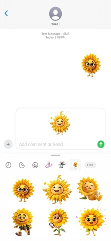 Radiant Sunflower Stickers iPhone screenshot