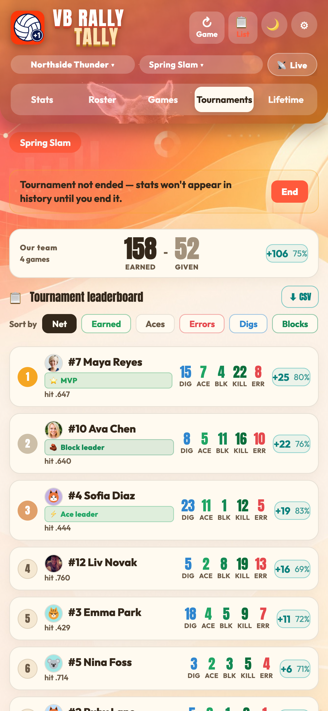 VB Rally Tally screenshot 3