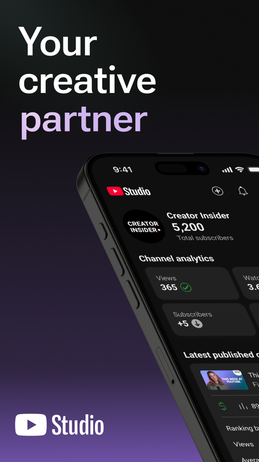 #1. YouTube Studio (iOS) By: Google