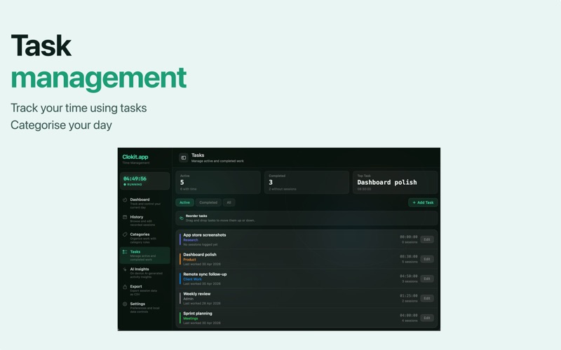 Clokit - Time Management screenshot