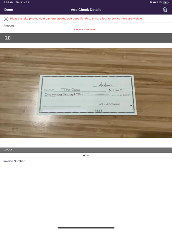 GECU Business Mobile Deposit iPad screenshot