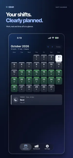 SShift — Shift Calendar screenshot 1