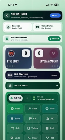 TouchLineScoreApp Screenshot 1 of 3