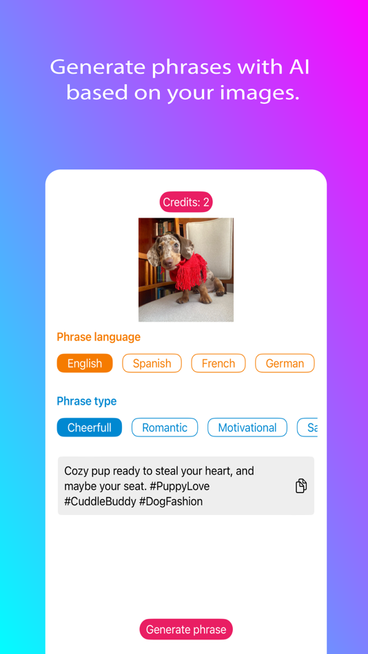 #1. Photophraser: AI Captions (iOS) 由: Jose Miguel Rodriguez Hernandez