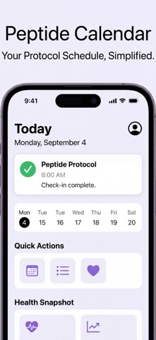 Peptide Calendar Screenshot 1 of 6