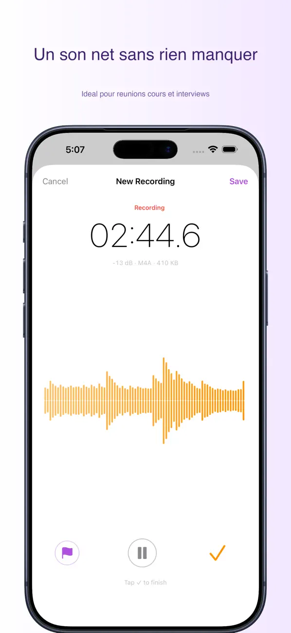 Screenshot #1 pour Enregistreur Vocal - Réunions