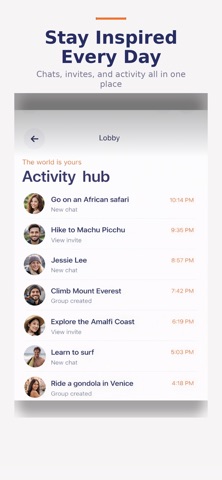 Zabing AI-Powered Bucket Lists screenshot