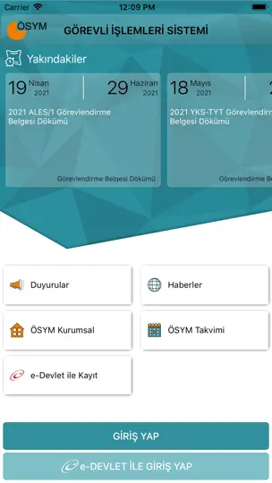 ÖSYM Görevli İşlemleri Sistemi iPhone Ekran Görüntüsü 1