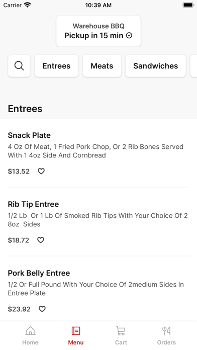 Warehouse BBQ To Go iPhone screenshot 2 - Food & Drink app