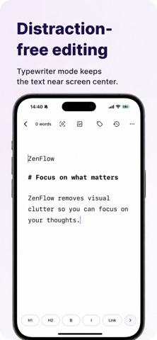 ZenFlow AI Markdown iPhone screenshot
