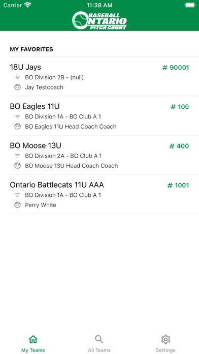 Baseball Ontario Pitch Count Screenshot