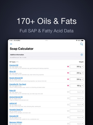 Soap Recipe Calculator: Lye iPad screenshot