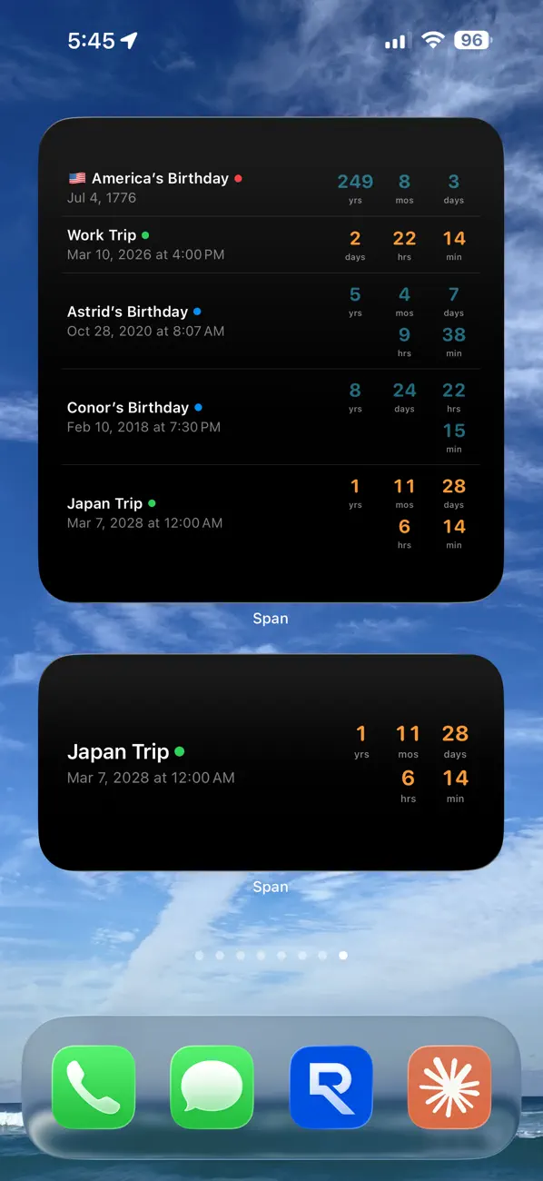 #4. Span: Countdown & Time Tracker (iOS) 게시자: Shamir Wehbe