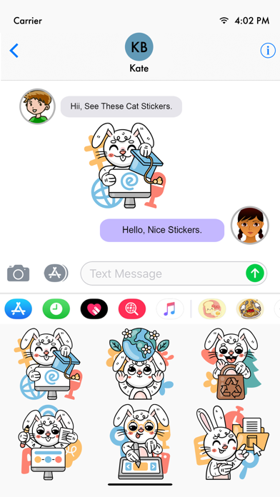 Bunny Cat Stickers iPhone screenshot 5 - Entertainment app
