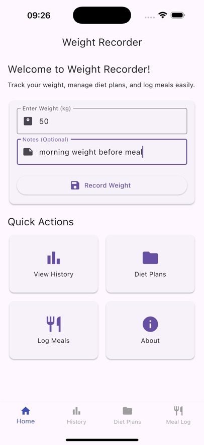 Weight Recorder App
